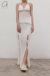 SWAYING/KNIT Japanese paper furry maxi skirt SW22SSB22 white